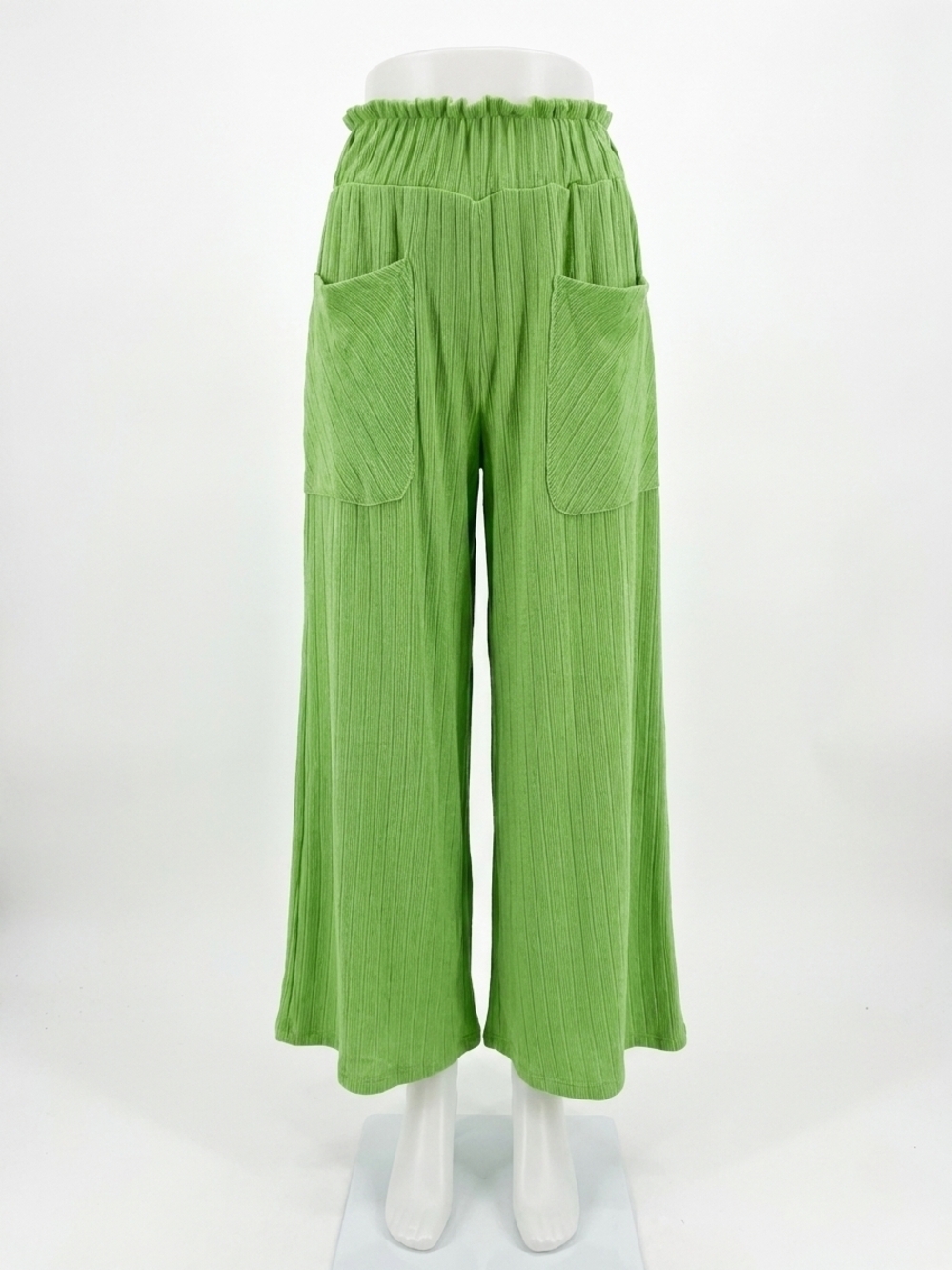 NEW BUCKETLIST wide legs high waist maxi pants in green
